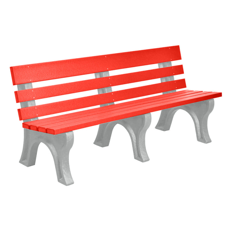 Wildridge Wildridge Red Heritage Outdoor Park Bench Red on Gray Outdoor Bench LCC-125-WBLLGGR