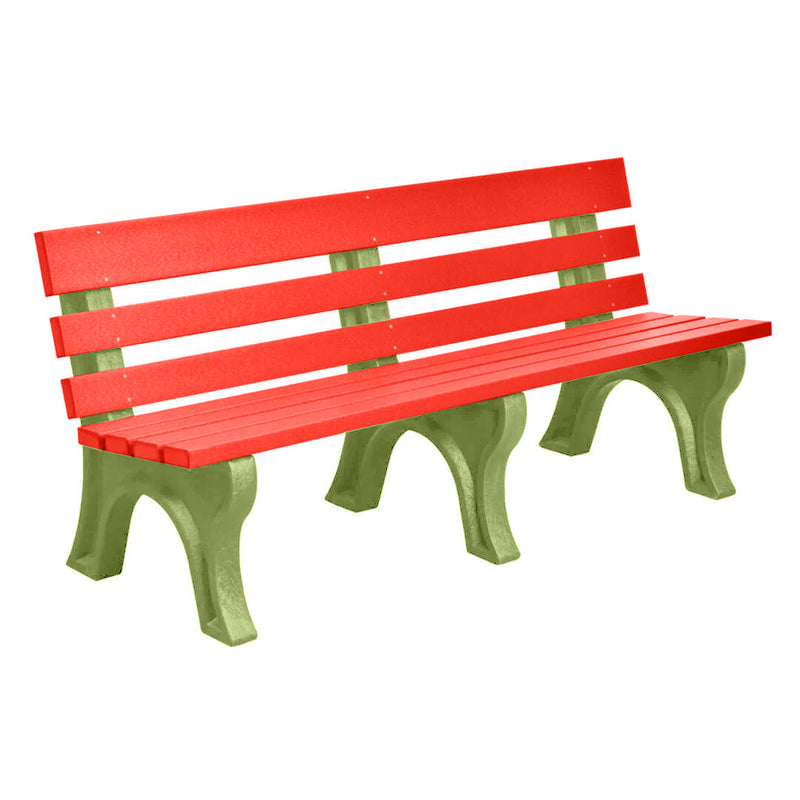 Wildridge Wildridge Red Heritage Outdoor Park Bench Red on Lime Green Outdoor Bench LCC-125-WBLLGR