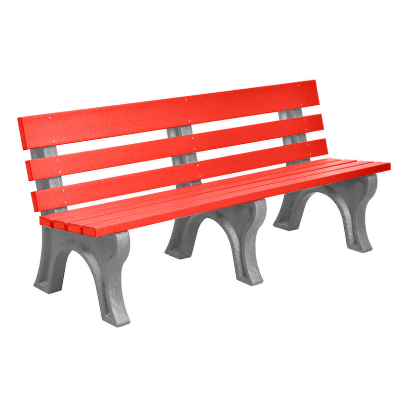 Wildridge Wildridge Red Heritage Outdoor Park Bench Red on Slate Outdoor Bench LCC-125-WBLLGS