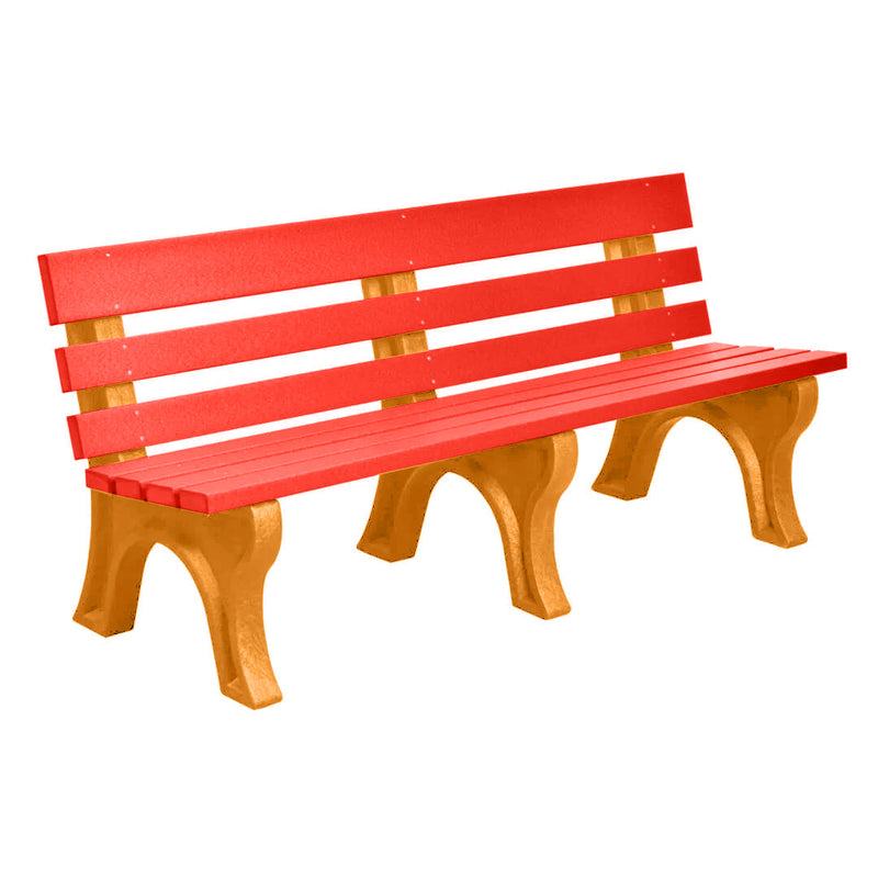 Wildridge Wildridge Red Heritage Outdoor Park Bench Red on Tangerine Outdoor Bench LCC-125-WBLLGT
