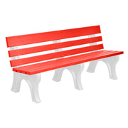 Wildridge Wildridge Red Heritage Outdoor Park Bench Red on White Outdoor Bench LCC-125-WBLLGWH