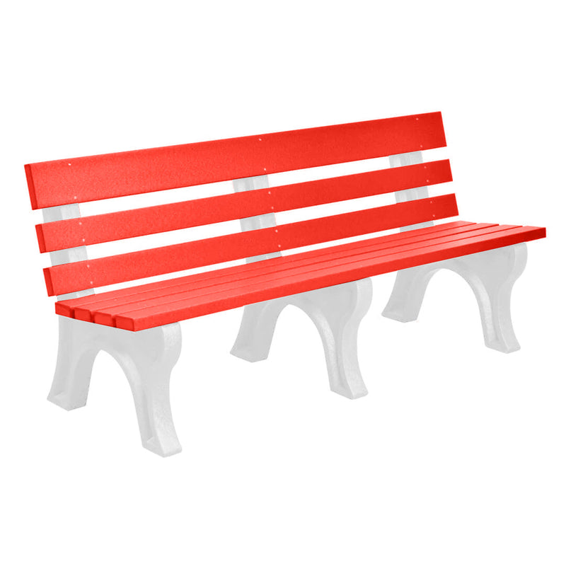Wildridge Wildridge Red Heritage Outdoor Park Bench Red on White Outdoor Bench LCC-125-WBLLGWH
