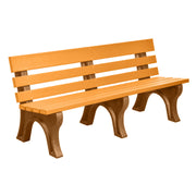 Wildridge Wildridge Tangerine Heritage Outdoor Park Bench Tangerine on Antique Mahogany Outdoor Bench LCC-125-WBLTAM
