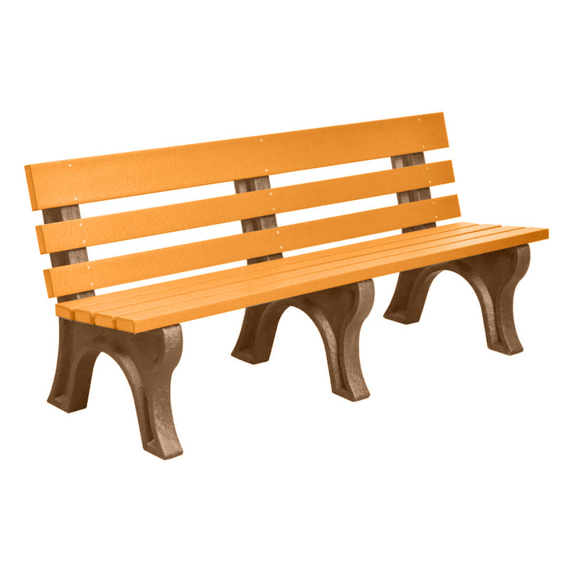 Wildridge Wildridge Tangerine Heritage Outdoor Park Bench Tangerine on Cedar Outdoor Bench LCC-125-WBLTC