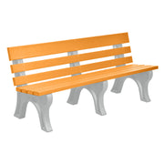 Wildridge Wildridge Tangerine Heritage Outdoor Park Bench Tangerine on Dove Gray Outdoor Bench LCC-125-WBLTDG