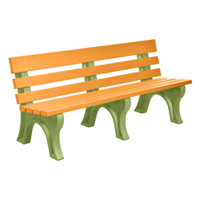 Wildridge Wildridge Tangerine Heritage Outdoor Park Bench Tangerine on Lime Green Outdoor Bench LCC-125-WBLTLG