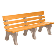 Wildridge Wildridge Tangerine Heritage Outdoor Park Bench Tangerine on Weatherwood Outdoor Bench LCC-125-WBLTWW