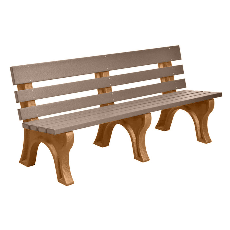 Wildridge Wildridge Weatherwood Heritage Outdoor Park Bench Weatherwood on Antique Mahogany Outdoor Bench LCC-125-WBLWWAM