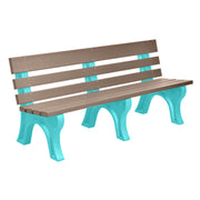 Wildridge Wildridge Weatherwood Heritage Outdoor Park Bench Weatherwood on Aruba Blue Outdoor Bench LCC-125-WBLWWAB