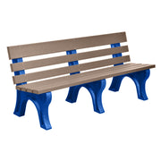 Wildridge Wildridge Weatherwood Heritage Outdoor Park Bench Weatherwood on Blue Outdoor Bench LCC-125-WBLWWBL