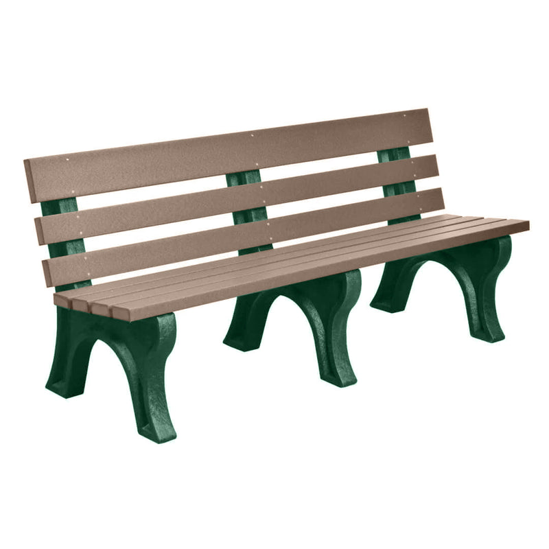Wildridge Wildridge Weatherwood Heritage Outdoor Park Bench Weatherwood on Green Outdoor Bench LCC-125-WBLWWG