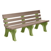 Wildridge Wildridge Weatherwood Heritage Outdoor Park Bench Weatherwood on Lime Green Outdoor Bench LCC-125-WBLWWLG