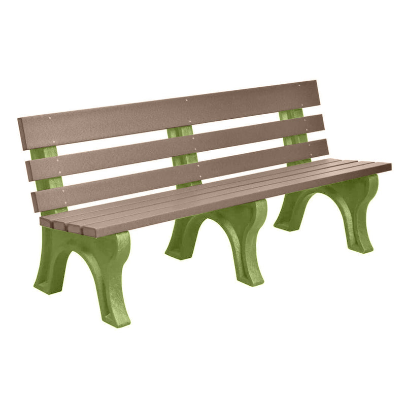 Wildridge Wildridge Weatherwood Heritage Outdoor Park Bench Weatherwood on Lime Green Outdoor Bench LCC-125-WBLWWLG