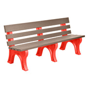 Wildridge Wildridge Weatherwood Heritage Outdoor Park Bench Weatherwood on Red Outdoor Bench LCC-125-WBLWWR