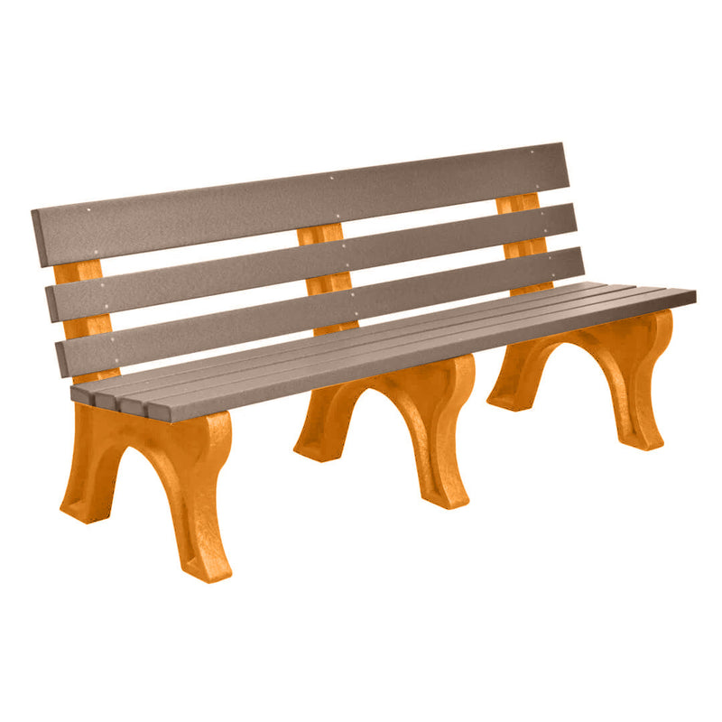 Wildridge Wildridge Weatherwood Heritage Outdoor Park Bench Weatherwood on Tangerine Outdoor Bench LCC-125-WBLWWT