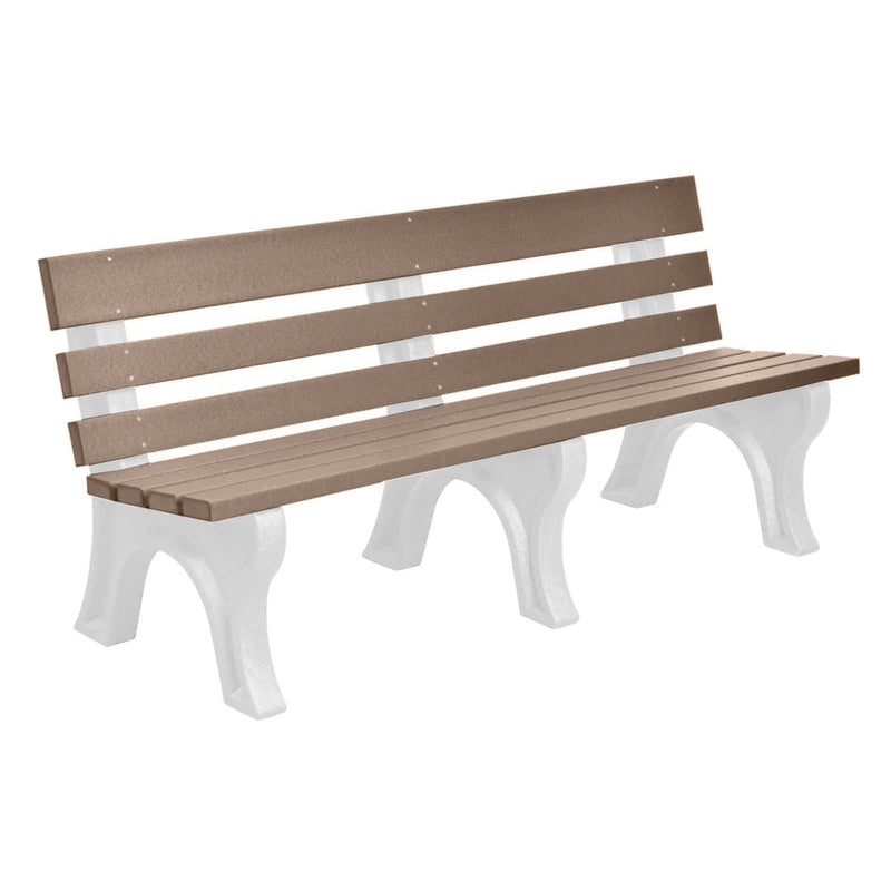 Wildridge Wildridge Weatherwood Heritage Outdoor Park Bench Weatherwood on White Outdoor Bench LCC-125-WBLWWWH