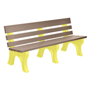 Wildridge Wildridge Weatherwood Heritage Outdoor Park Bench Weatherwood on Yellow Outdoor Bench LCC-125-WBLWWY