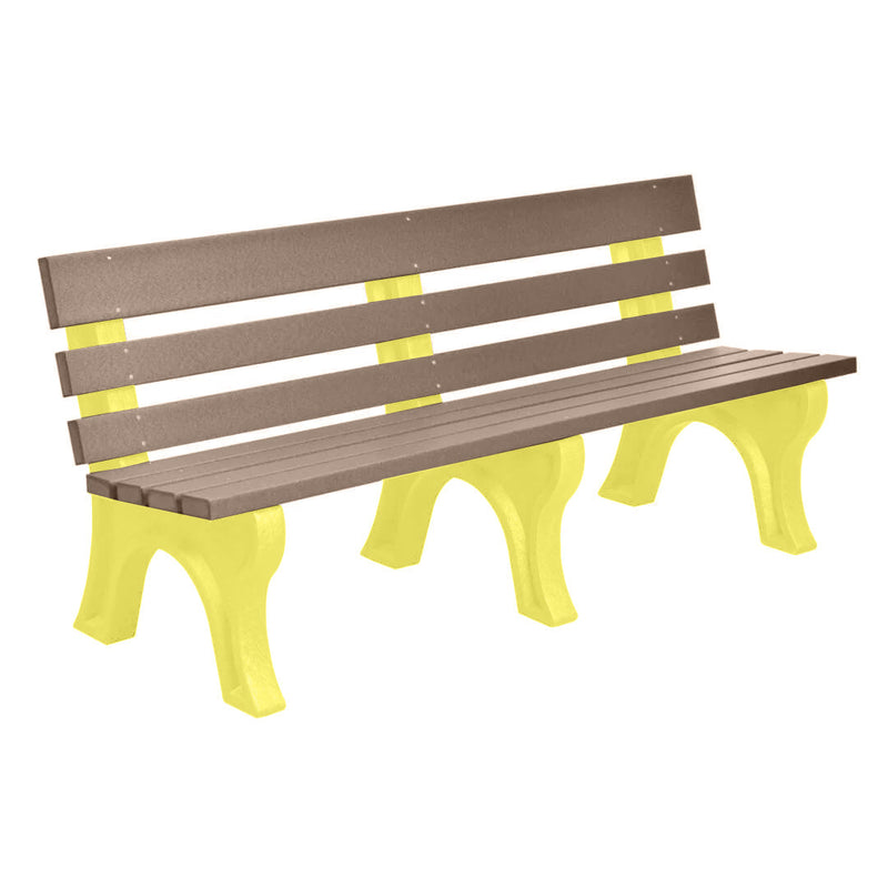 Wildridge Wildridge Weatherwood Heritage Outdoor Park Bench Weatherwood on Yellow Outdoor Bench LCC-125-WBLWWY