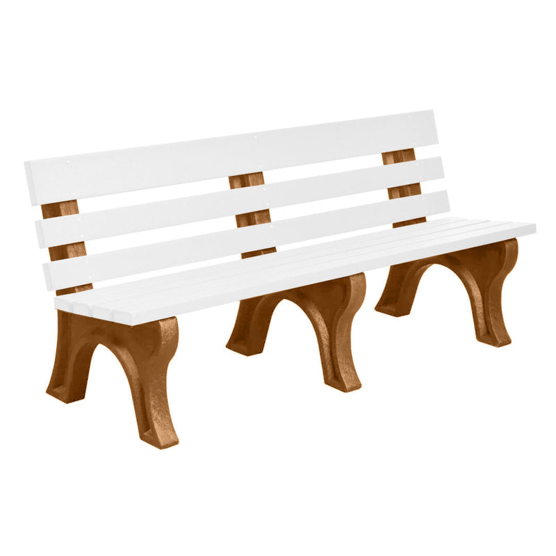 Wildridge Wildridge White Heritage Outdoor Park Bench White on Antique Mahogany Outdoor Bench LCC-125-WBLWHAM