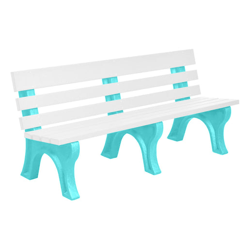 Wildridge Wildridge White Heritage Outdoor Park Bench White on Aruba Blue Outdoor Bench LCC-125-WBLWHAB