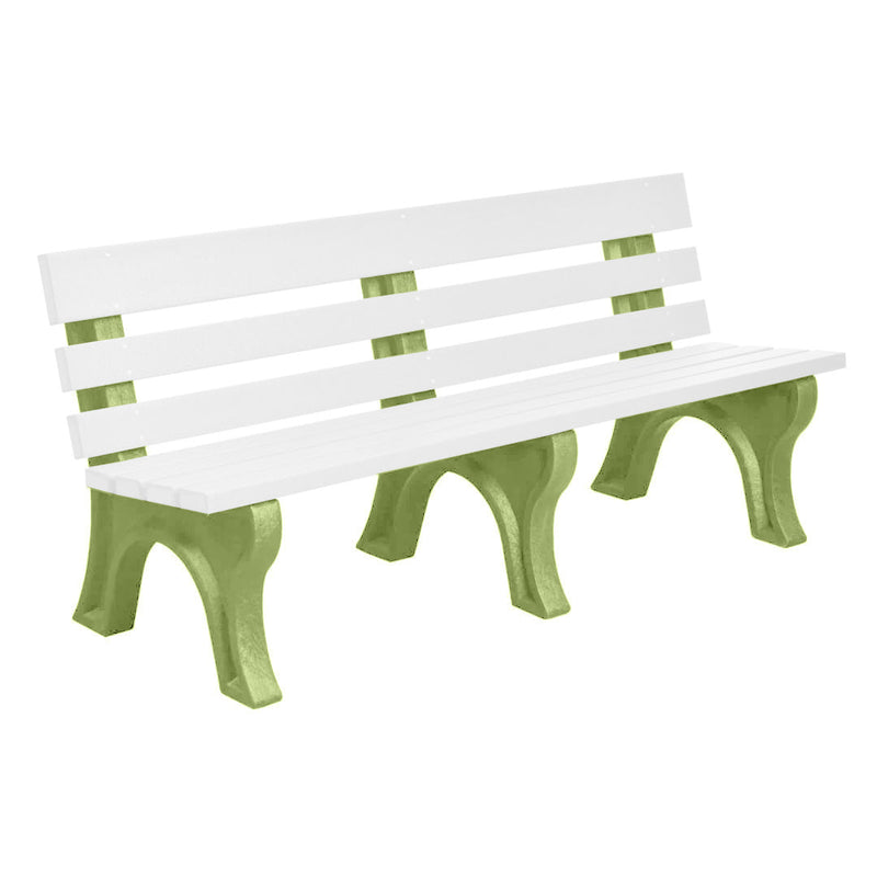 Wildridge Wildridge White Heritage Outdoor Park Bench White on Lime Green Outdoor Bench LCC-125-WBLWHLG