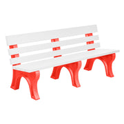 Wildridge Wildridge White Heritage Outdoor Park Bench White on Red Outdoor Bench LCC-125-WBLWHR