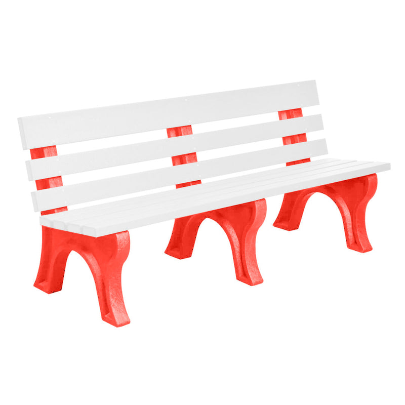 Wildridge Wildridge White Heritage Outdoor Park Bench White on Red Outdoor Bench LCC-125-WBLWHR