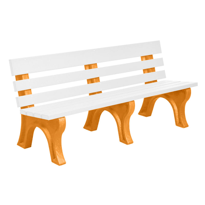 Wildridge Wildridge White Heritage Outdoor Park Bench White on Tangerine Outdoor Bench LCC-125-WBLWHT