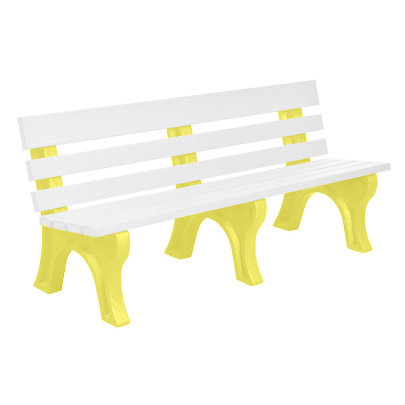 Wildridge Wildridge White Heritage Outdoor Park Bench White on Yellow Outdoor Bench LCC-125-WBLWHY