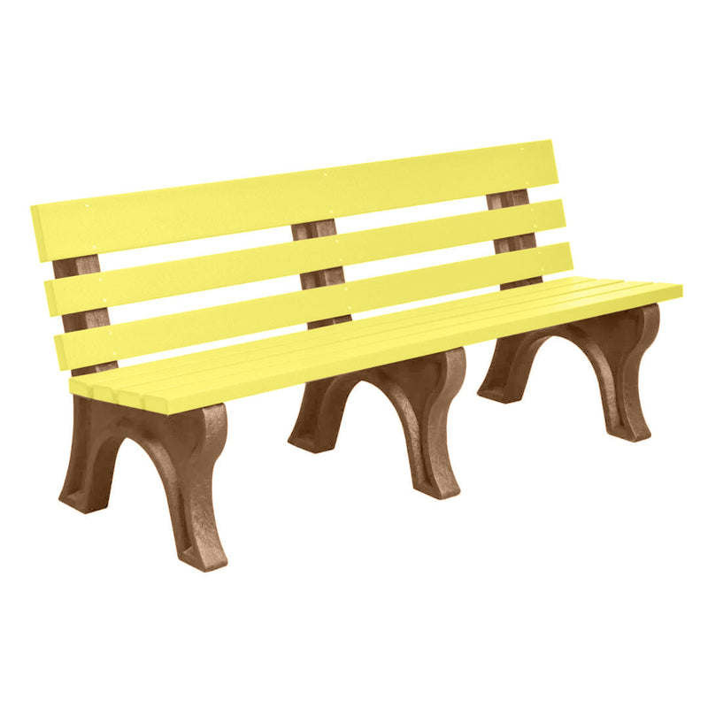 Wildridge Wildridge Yellow Heritage Outdoor Park Bench Yellow on Cedar Outdoor Bench LCC-125-WBLYC