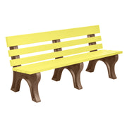 Wildridge Wildridge Yellow Heritage Outdoor Park Bench Yellow on Chestnut Brown Outdoor Bench LCC-125-WBLYCB