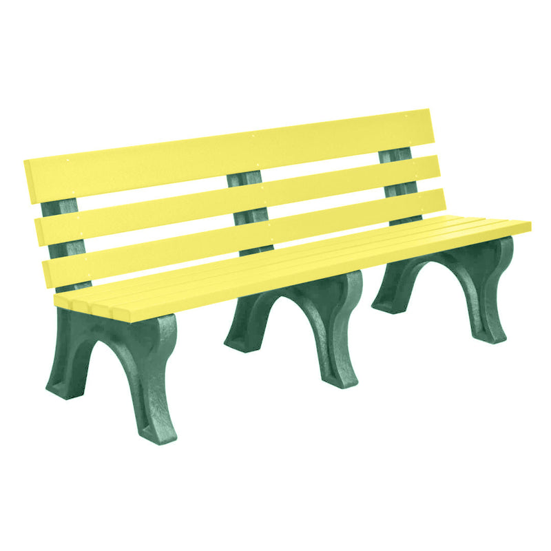 Wildridge Wildridge Yellow Heritage Outdoor Park Bench Yellow on Green Outdoor Bench LCC-125-WBLYG