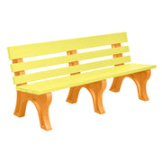 Wildridge Wildridge Yellow Heritage Outdoor Park Bench Yellow on Tangerine Outdoor Bench LCC-125-WBLYT
