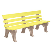 Wildridge Wildridge Yellow Heritage Outdoor Park Bench Yellow on Weatherwood Outdoor Bench LCC-125-WBLYWW