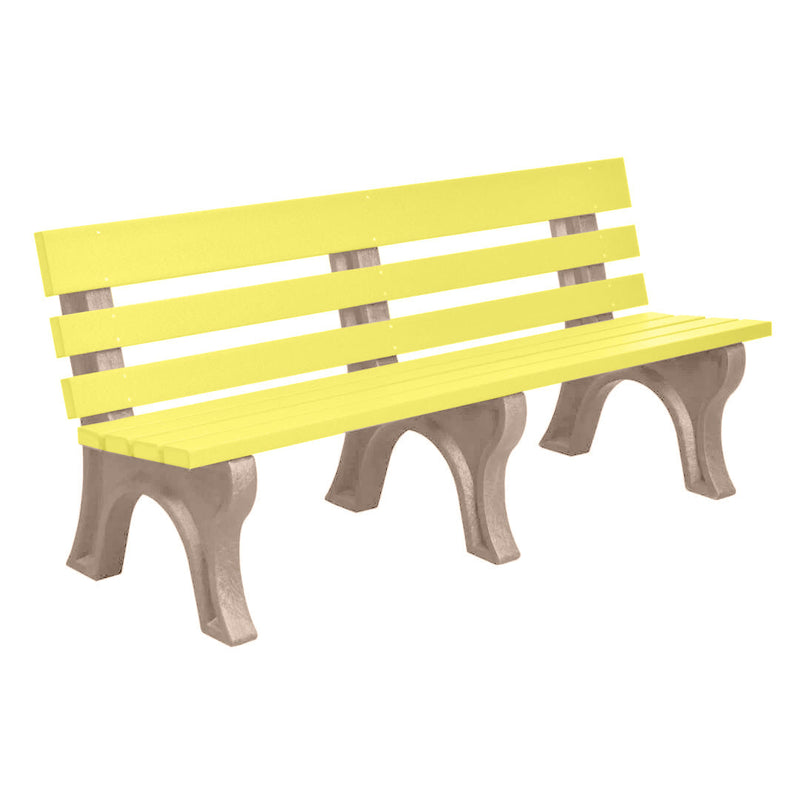 Wildridge Wildridge Yellow Heritage Outdoor Park Bench Yellow on Weatherwood Outdoor Bench LCC-125-WBLYWW