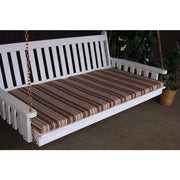 A & L Furniture A & L Furniture 5 Foot Swing Bed Cushion (2" or 4" Thick) 2 Inches / Maroon Stripe Cushion 1001-2 In-Maroon Stripe