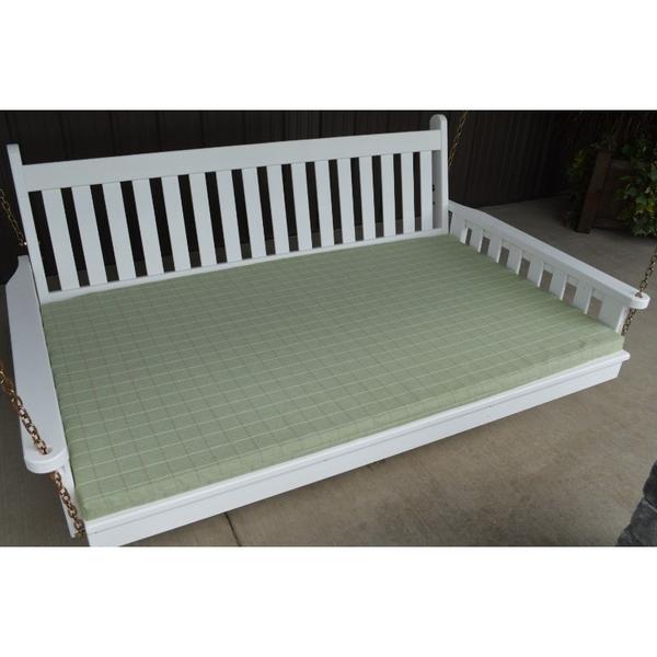 A & L Furniture A & L Furniture 6 Foot Swing Bed Cushion (2" or 4" Thick) 2 Inches / Cottage Green Cushion 1002-2 In-Cottage Green