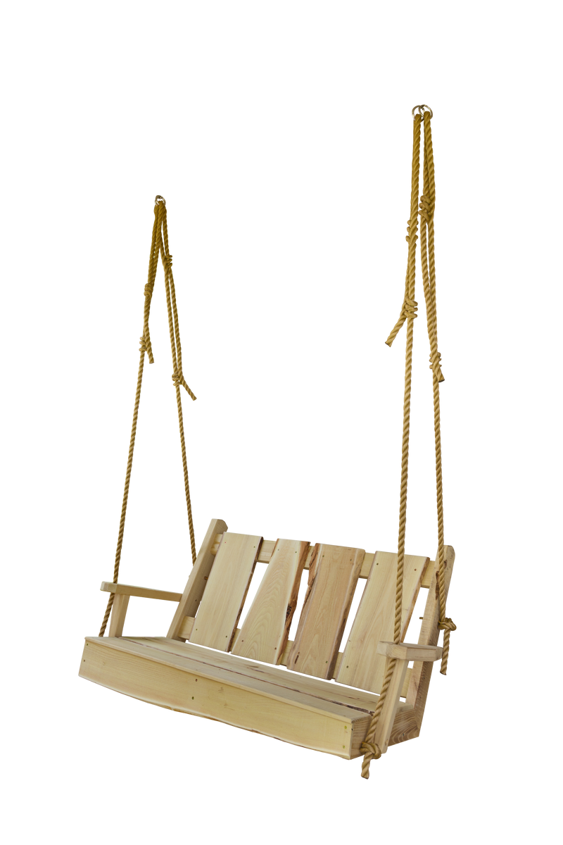A & L Furniture A & L Furniture Blue Mountain TimberlandSwing with Rope 4ft / Unfinished Timberland Swing 8144L-4FT-UNF