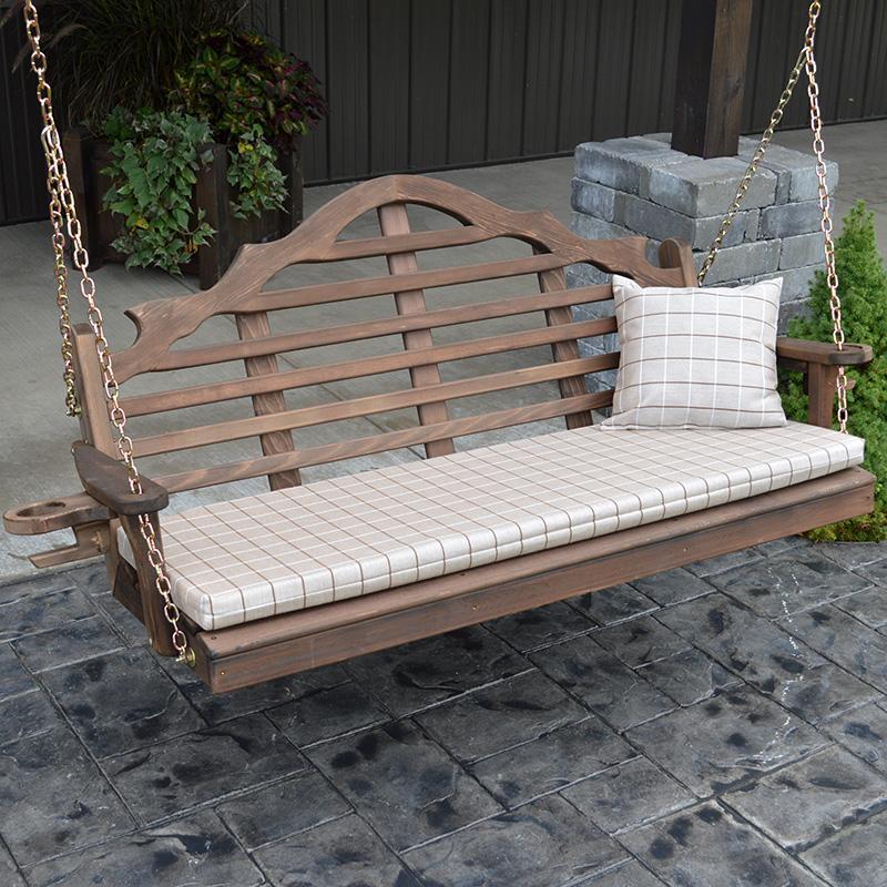 A&L Furniture cedar Marlboro porch swing 4ft in cedar stain