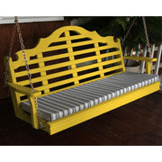 Amish-made A&L Furniture Marlboro swing on front porch