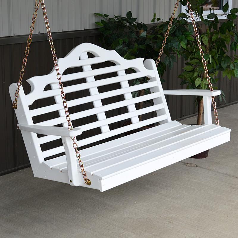 A&L Furniture Marlboro cedar porch swing side view