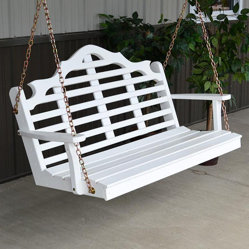 A&L Furniture Marlboro cedar porch swing side view