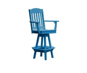 A & L Furniture A & L Furniture Classic Swivel Bar Chair w/ Arms Blue Dining Chair 4120-Blue