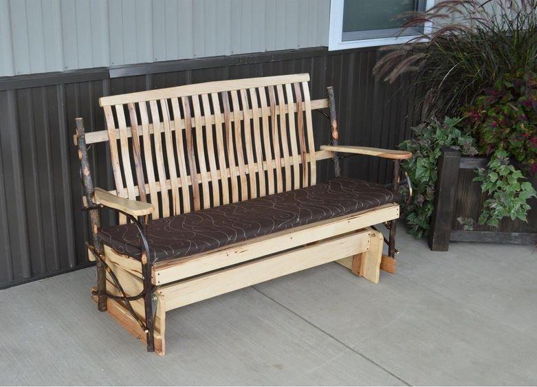 A & L Furniture A & L Furniture Hickory Porch Glider 5FT / Rustic Hickory Glider 2150-Rustic Hickory