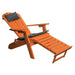 A & L Furniture A & L Furniture Poly Folding/Reclining Adirondack Chair w/ Pullout Ottoman Orange Chair 883-Orange