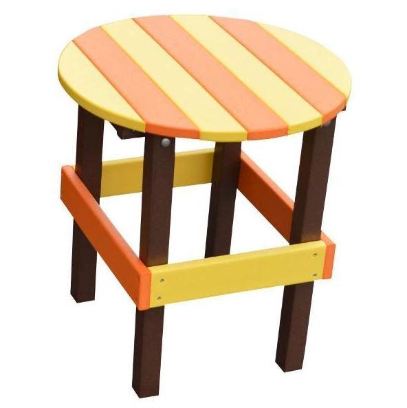 A & L Furniture A & L Furniture Poly Round Side Table- Seasonal Color Combos Side Table 887S-White