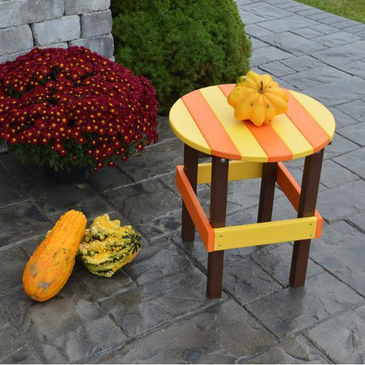 A & L Furniture A & L Furniture Poly Round Side Table- Seasonal Color Combos Side Table 887S-White