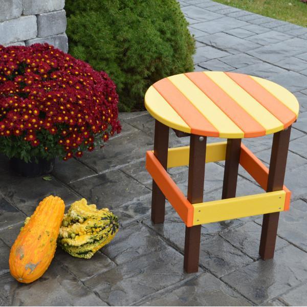 A & L Furniture A & L Furniture Poly Round Side Table- Seasonal Color Combos Side Table 887S-White