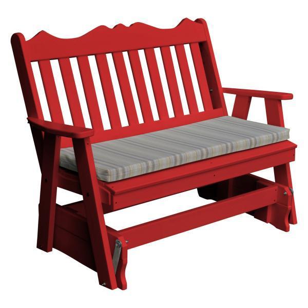 A & L Furniture A & L Furniture Poly Royal English Glider 4ft / Bright Red Glider 875-4FT-Bright Red