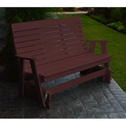 A & L Furniture A & L Furniture Poly Winston Glider 4ft / Cherrywood Glider 872-4FT-Cherrywood